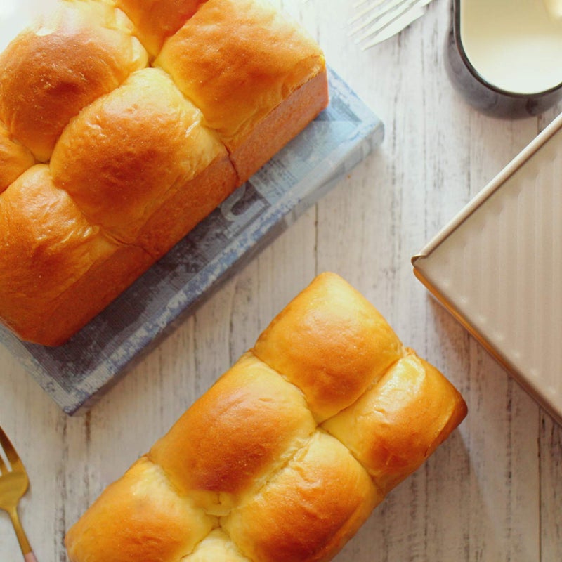 CHEFMADE Pullman Loaf Pan with Lid, 1Lb Dough Capacity Non-Stick Rectangle Corrugated Bread Pan Bakeware, Toast Mold with Cover for Oven Baking Cakes, Breads and Meatloaf (Champagne Gold) - Image 3